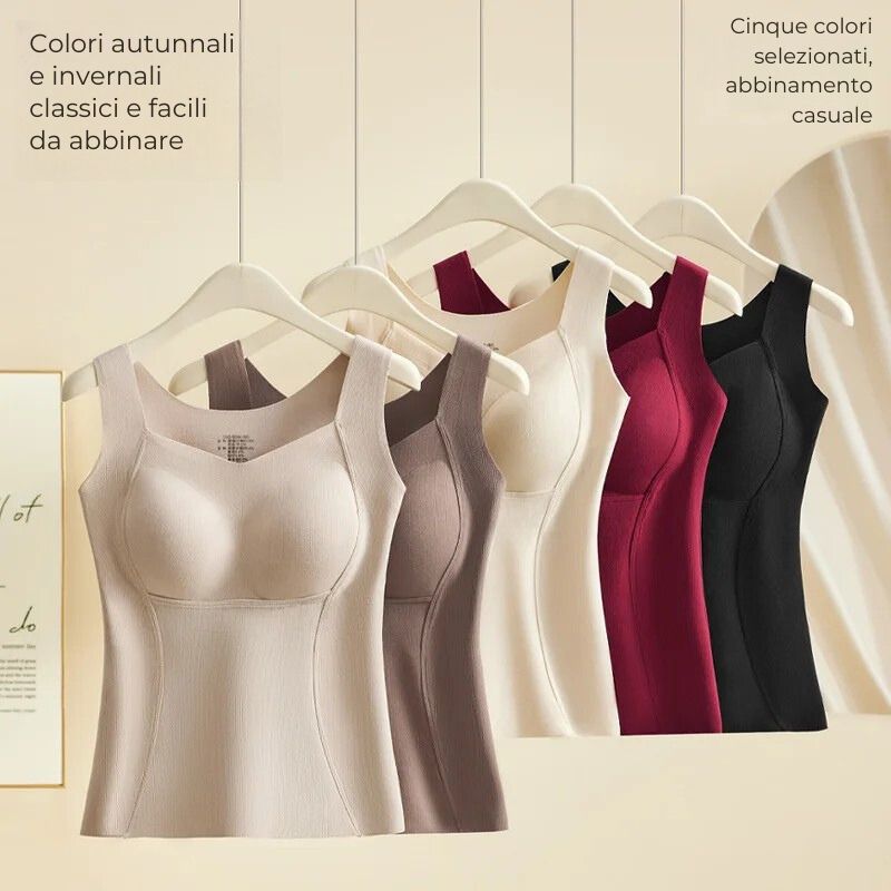 Canottiera Reggiseno 2 in 1 WarmVest Donna con Supporto al Petto